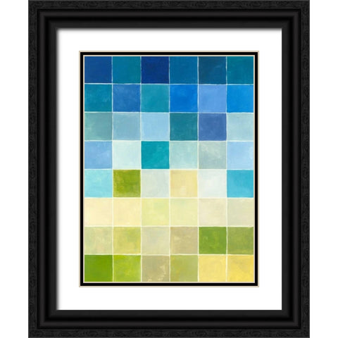 Pixilated Landscape II Black Ornate Wood Framed Art Print with Double Matting by Meagher, Megan
