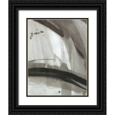 Ink Abstract II Black Ornate Wood Framed Art Print with Double Matting by Harper, Ethan