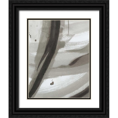 Ink Abstract IV Black Ornate Wood Framed Art Print with Double Matting by Harper, Ethan