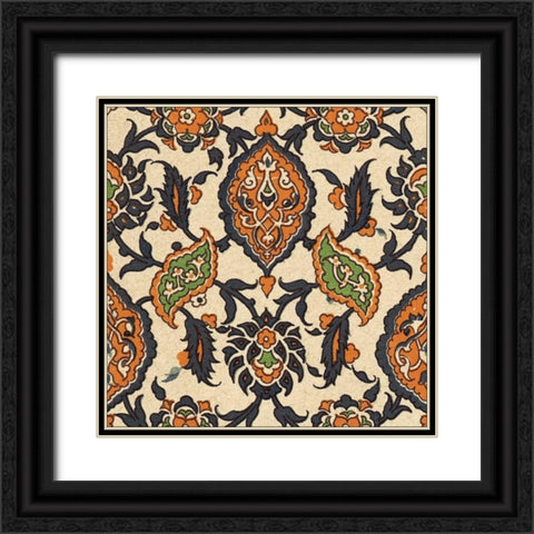 Persian Tile VI Black Ornate Wood Framed Art Print with Double Matting by Unknown