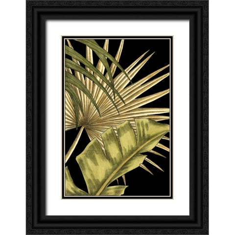 Rustic Tropical Leaves II Black Ornate Wood Framed Art Print with Double Matting by Harper, Ethan