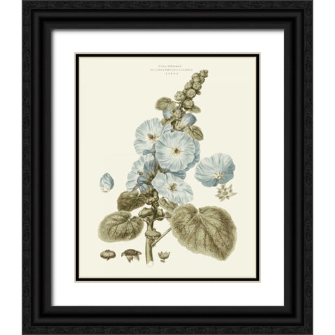 Bashful Blue Florals IV Black Ornate Wood Framed Art Print with Double Matting by Miller, John