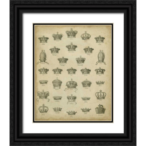 Heraldic Crowns and Coronets V Black Ornate Wood Framed Art Print with Double Matting by Milton