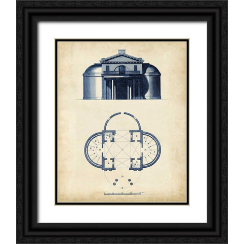 Architectural Blueprint IV Black Ornate Wood Framed Art Print with Double Matting by Andrew Cook George