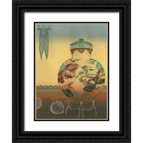 Halcyon Urn II Black Ornate Wood Framed Art Print with Double Matting by Unknown