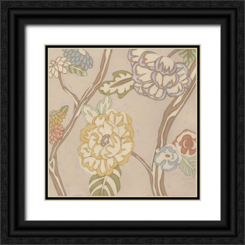 Organza Chintz II Black Ornate Wood Framed Art Print with Double Matting by Zarris, Chariklia