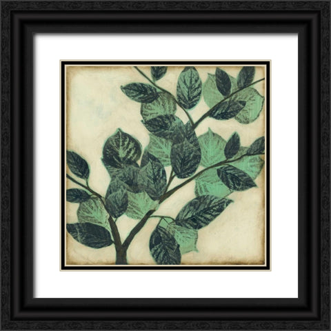 Graphic Leaves I Black Ornate Wood Framed Art Print with Double Matting by Goldberger, Jennifer