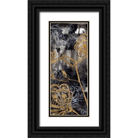 Gilded Fleur I Black Ornate Wood Framed Art Print with Double Matting by Goldberger, Jennifer