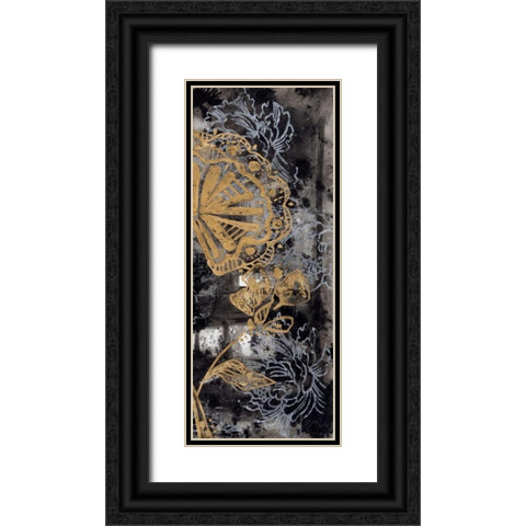 Gilded Fleur II Black Ornate Wood Framed Art Print with Double Matting by Goldberger, Jennifer