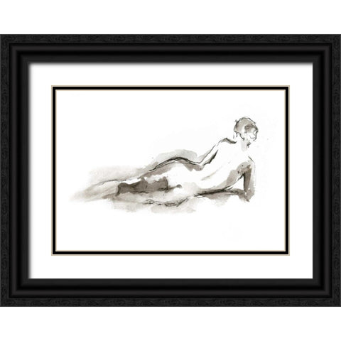 Ink Figure Study I Black Ornate Wood Framed Art Print with Double Matting by Harper, Ethan