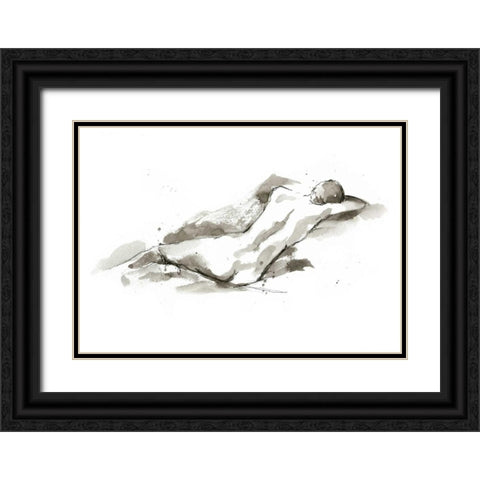 Ink Figure Study V Black Ornate Wood Framed Art Print with Double Matting by Harper, Ethan