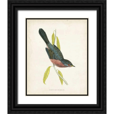 Morris Dartford Warbler Black Ornate Wood Framed Art Print with Double Matting by Morris