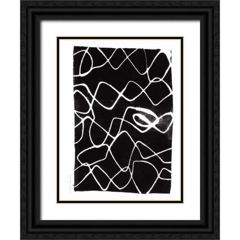 Frequency V Black Ornate Wood Framed Art Print with Double Matting by Goldberger, Jennifer