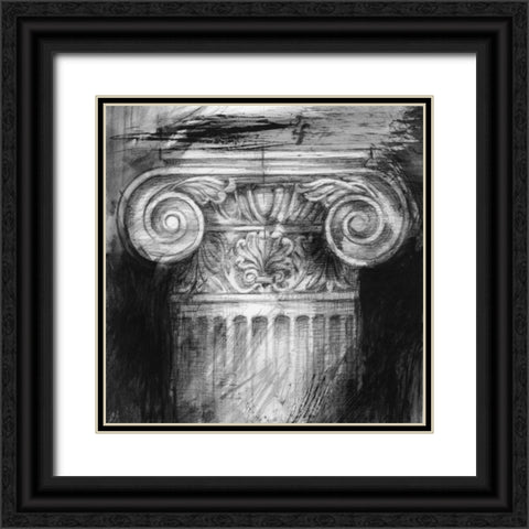 Column Study I Black Ornate Wood Framed Art Print with Double Matting by Harper, Ethan