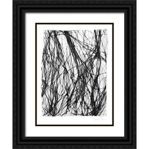 Free Flow I Black Ornate Wood Framed Art Print with Double Matting by Goldberger, Jennifer