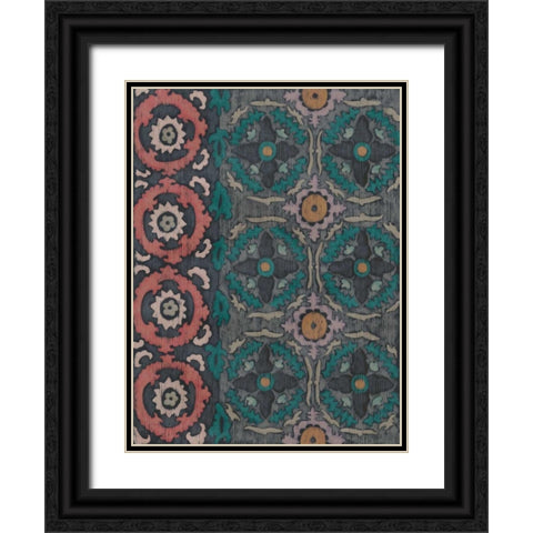 Sarkara Suzani I Black Ornate Wood Framed Art Print with Double Matting by Zarris, Chariklia