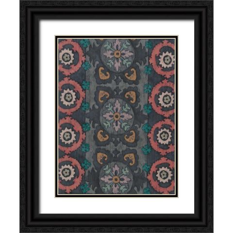 Sarkara Suzani II Black Ornate Wood Framed Art Print with Double Matting by Zarris, Chariklia