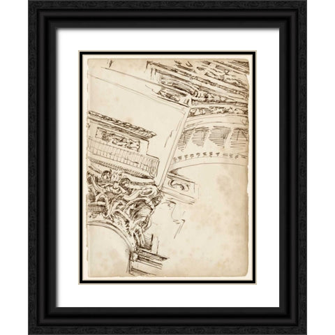 Architects Sketchbook II Black Ornate Wood Framed Art Print with Double Matting by Harper, Ethan