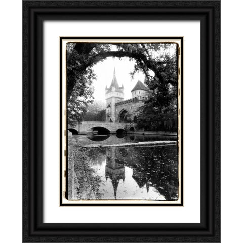 Castle Reflections Vajdahunyad Black Ornate Wood Framed Art Print with Double Matting by DeNardo, Laura