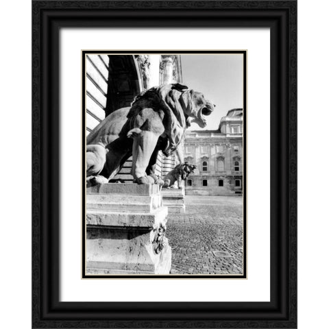 Standing Guard Royal Palace Black Ornate Wood Framed Art Print with Double Matting by DeNardo, Laura