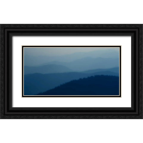 Blue Layers Black Ornate Wood Framed Art Print with Double Matting by Head, Danny