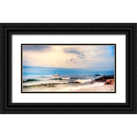 Heading to Sea Black Ornate Wood Framed Art Print with Double Matting by Head, Danny