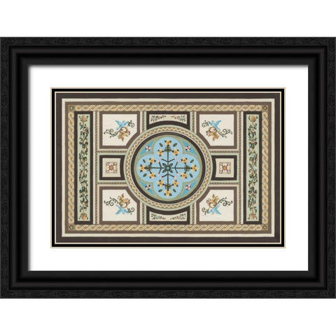 Chateau Panel I Black Ornate Wood Framed Art Print with Double Matting by Vess, June Erica