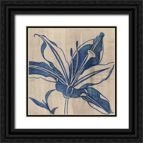 Indigo Lily Black Ornate Wood Framed Art Print with Double Matting by Zarris, Chariklia