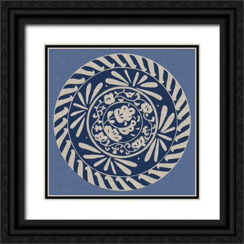 UA CH Indigo Earthenware II Black Ornate Wood Framed Art Print with Double Matting by Zarris, Chariklia