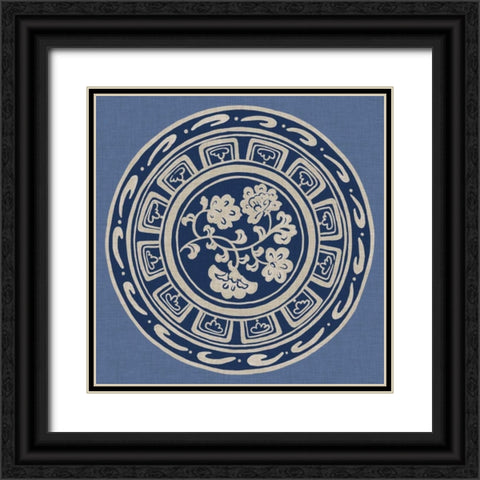 UA CH Indigo Earthenware III Black Ornate Wood Framed Art Print with Double Matting by Zarris, Chariklia