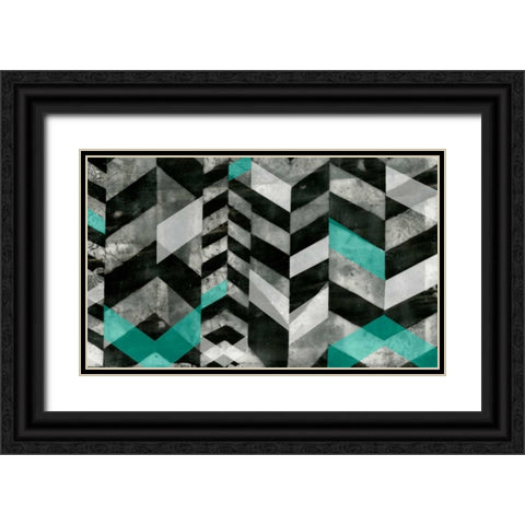 Chevron Exclusion I Black Ornate Wood Framed Art Print with Double Matting by Goldberger, Jennifer