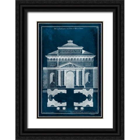 Palace Facade Blueprint II Black Ornate Wood Framed Art Print with Double Matting by Vision Studio