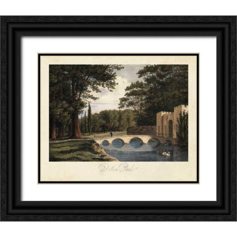 The English Countryside II Black Ornate Wood Framed Art Print with Double Matting by Hakewill, James