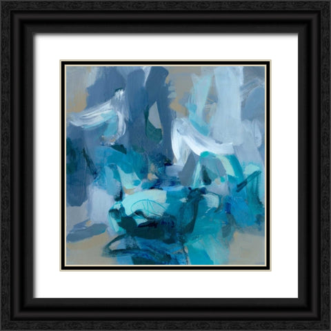 Charlotte Blue Black Ornate Wood Framed Art Print with Double Matting by Long, Christina