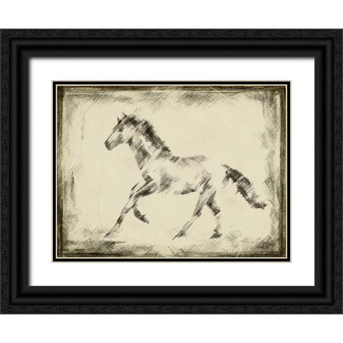Equine Study II Black Ornate Wood Framed Art Print with Double Matting by Harper, Ethan