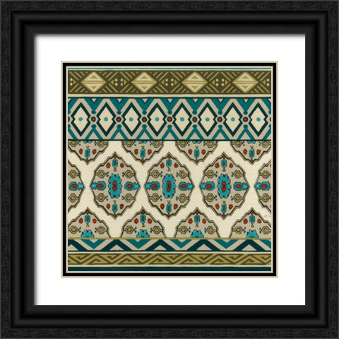 Turquoise Textile I Black Ornate Wood Framed Art Print with Double Matting by Vess, June Erica