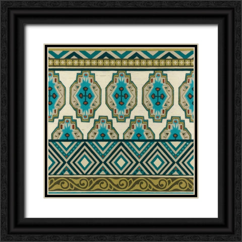 Turquoise Textile IV Black Ornate Wood Framed Art Print with Double Matting by Vess, June Erica