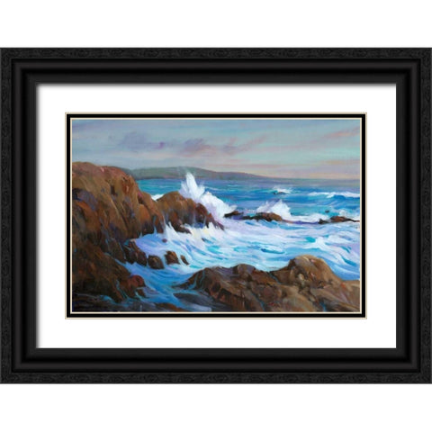 Seascape Faraway II Black Ornate Wood Framed Art Print with Double Matting by OToole, Tim