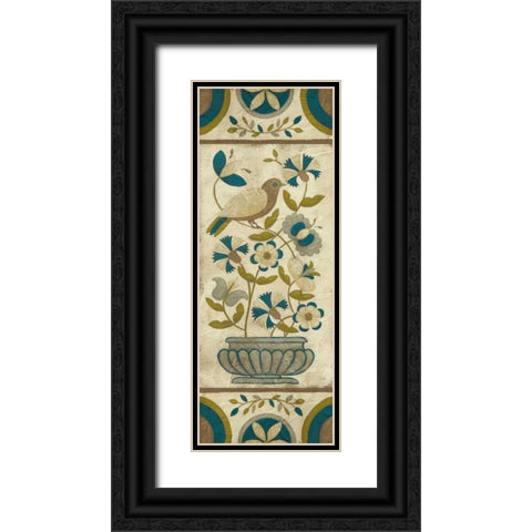 Calais Rose I Black Ornate Wood Framed Art Print with Double Matting by Zarris, Chariklia