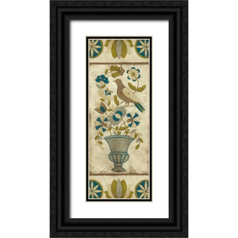 Calais Rose II Black Ornate Wood Framed Art Print with Double Matting by Zarris, Chariklia