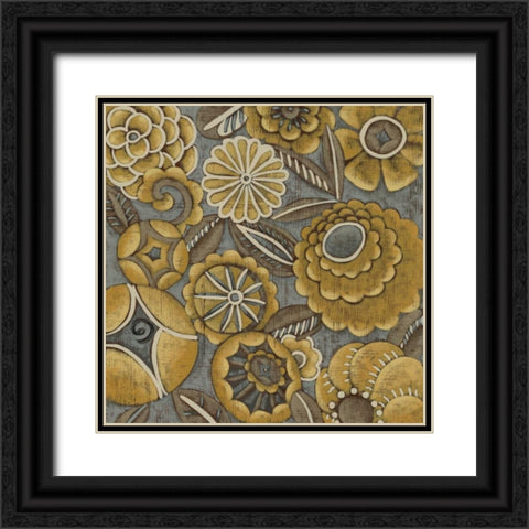 Ochre Garden I Black Ornate Wood Framed Art Print with Double Matting by Zarris, Chariklia