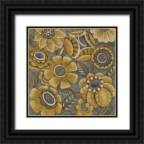 Ochre Garden II Black Ornate Wood Framed Art Print with Double Matting by Zarris, Chariklia