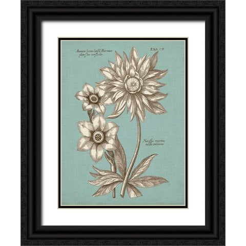 Chambray Chintz I Black Ornate Wood Framed Art Print with Double Matting by Vision Studio