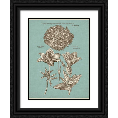 Chambray Chintz IV Black Ornate Wood Framed Art Print with Double Matting by Vision Studio