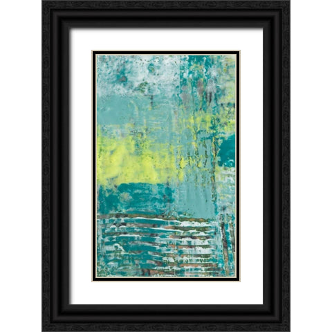 Linear Texture I Black Ornate Wood Framed Art Print with Double Matting by Goldberger, Jennifer