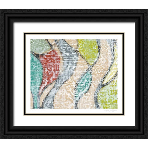 Undulating Color III Black Ornate Wood Framed Art Print with Double Matting by Goldberger, Jennifer