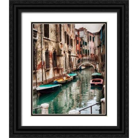 Six Boats Black Ornate Wood Framed Art Print with Double Matting by Head, Danny