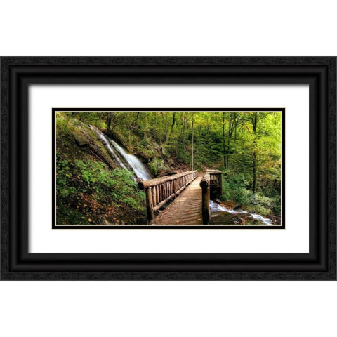 Falls Panorama Black Ornate Wood Framed Art Print with Double Matting by Head, Danny