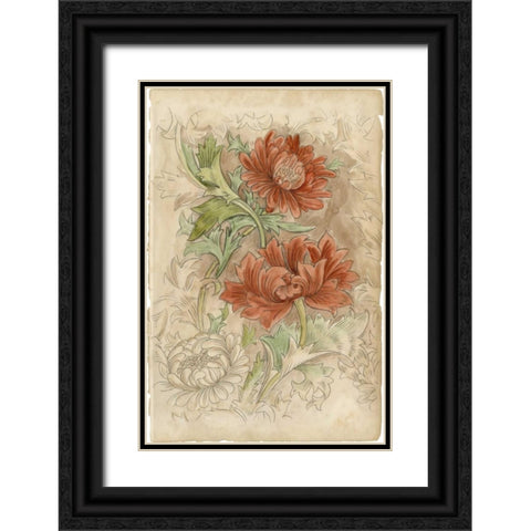 Floral Pattern Study I Black Ornate Wood Framed Art Print with Double Matting by Harper, Ethan