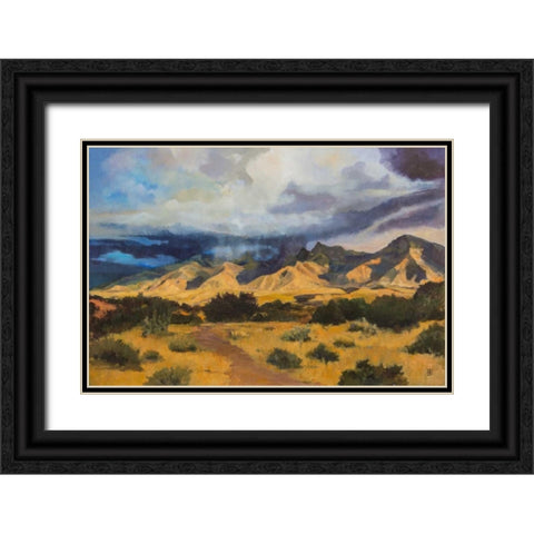 Desert Mountain Light Black Ornate Wood Framed Art Print with Double Matting by DAgostino, Judith